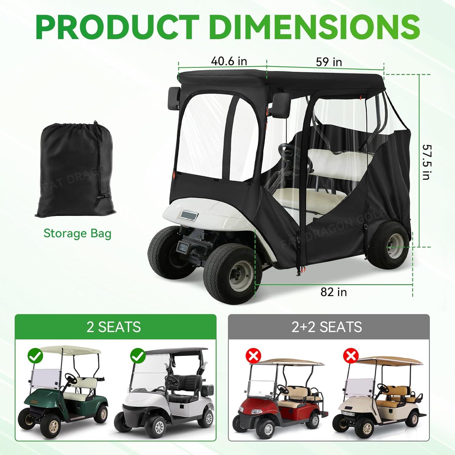 Cubierta de Lluvia Panglong para Carrito EZGO TXT RXV 2 Pasajeros