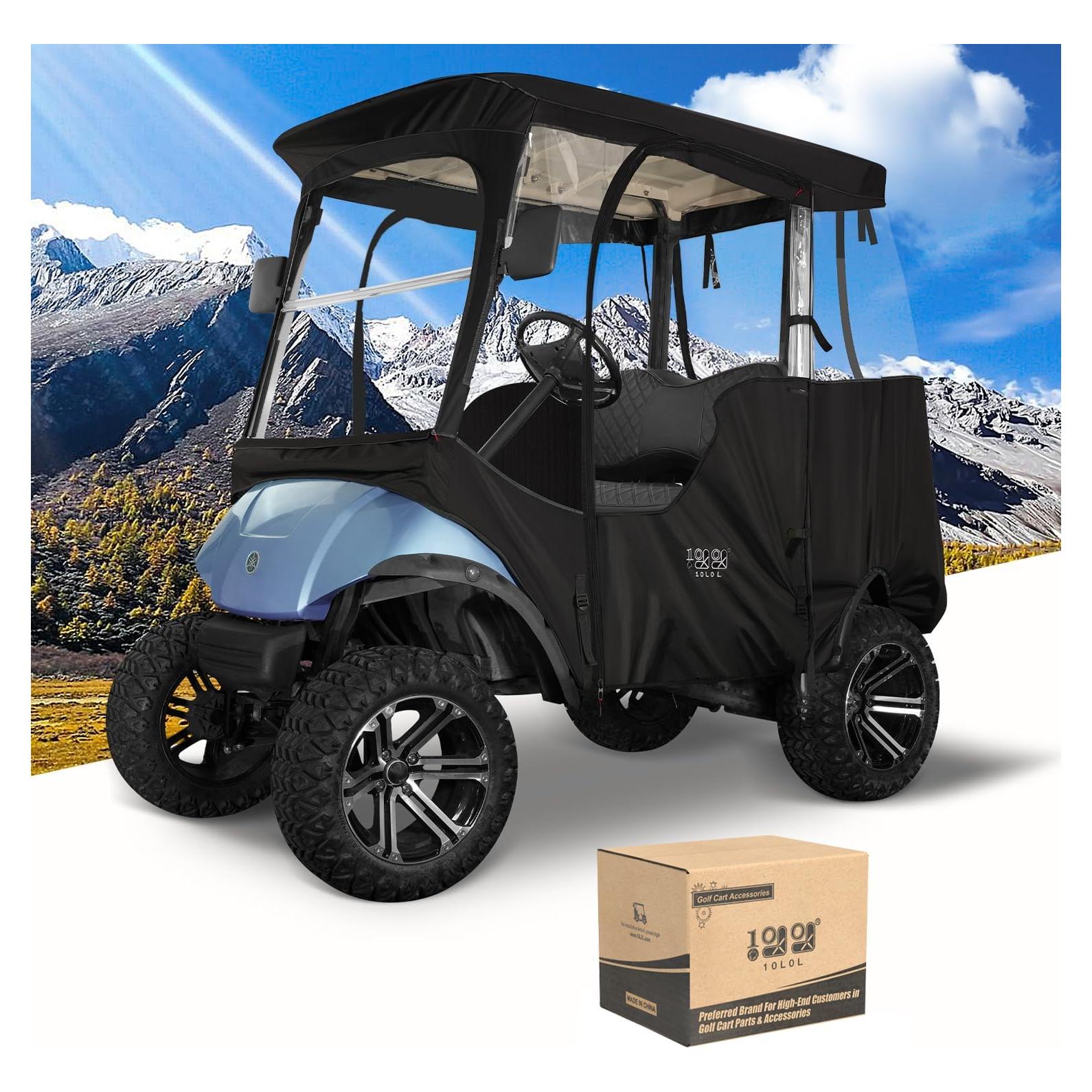 Funda para Carro de Golf 10L0L 2 Pasajeros Impermeable Negro