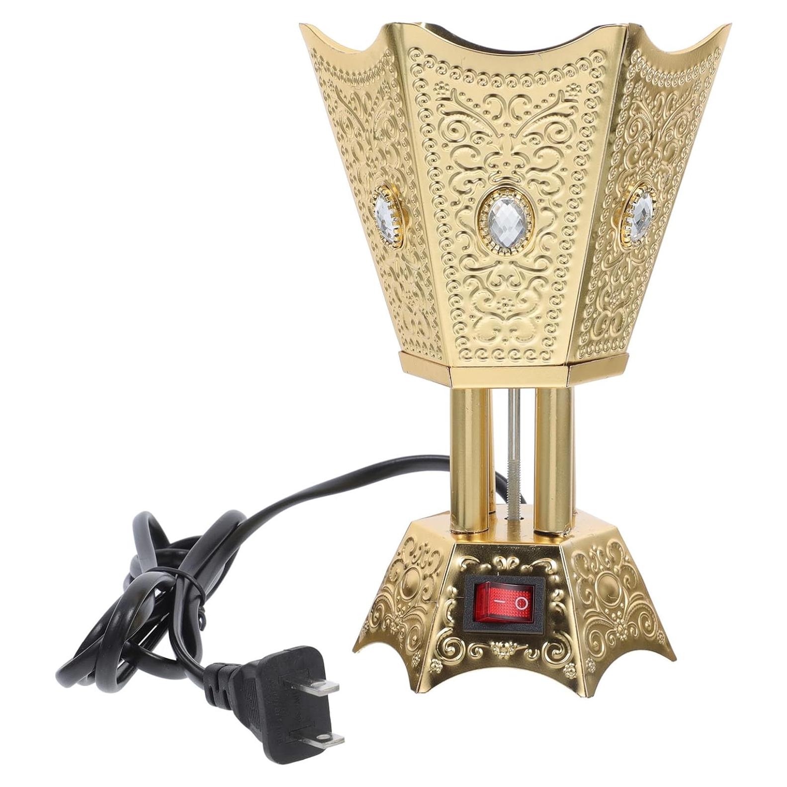 Quemador de Incienso Eléctrico Cabilock Dorado 390g Estilo Medio Oriente