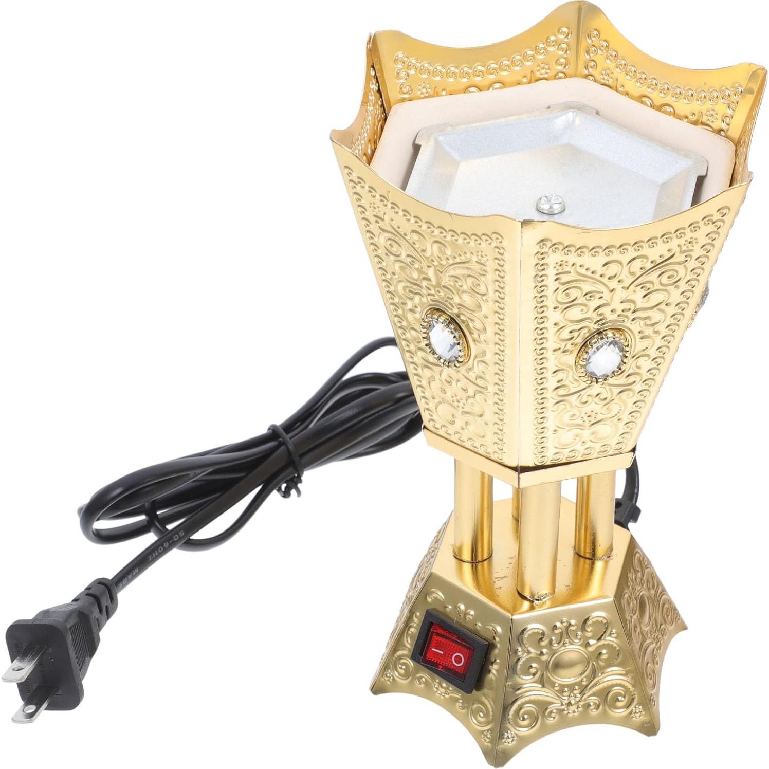 Quemador de Incienso Eléctrico Cabilock Dorado 390g Estilo Medio Oriente