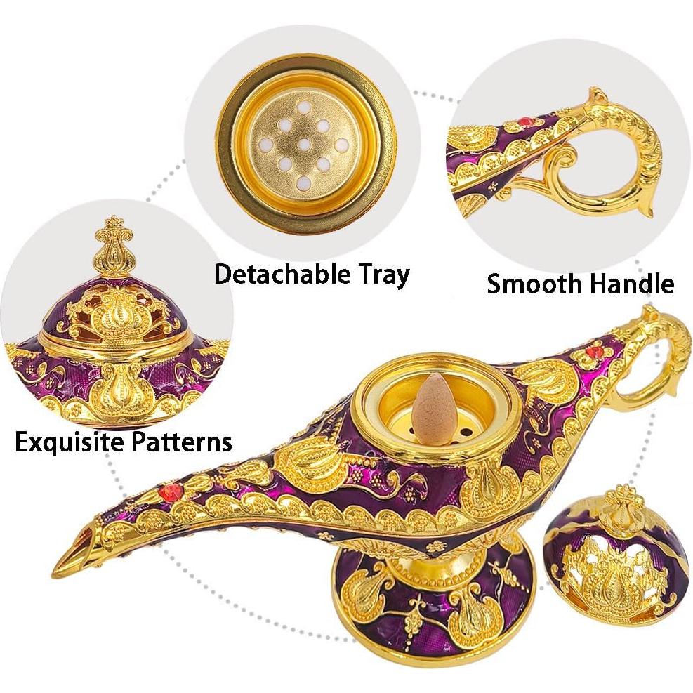 Lámpara de Aladino Vintage Aonfubu con Soporte de Incienso