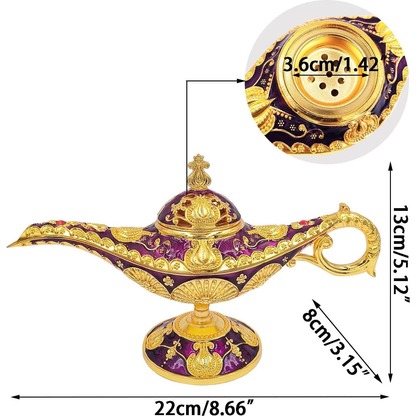 Lámpara de Aladino Vintage Aonfubu con Soporte de Incienso