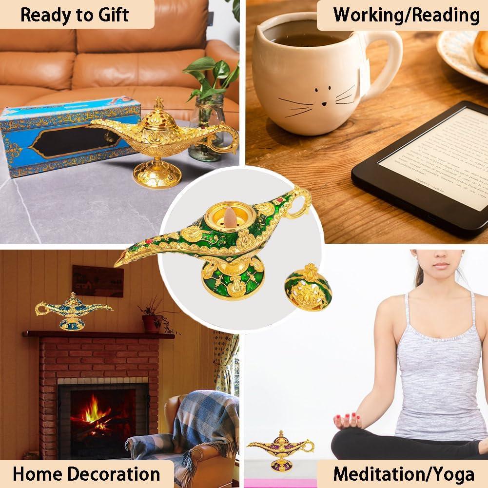 Lámpara de Aladino Vintage Aonfubu con Soporte de Incienso