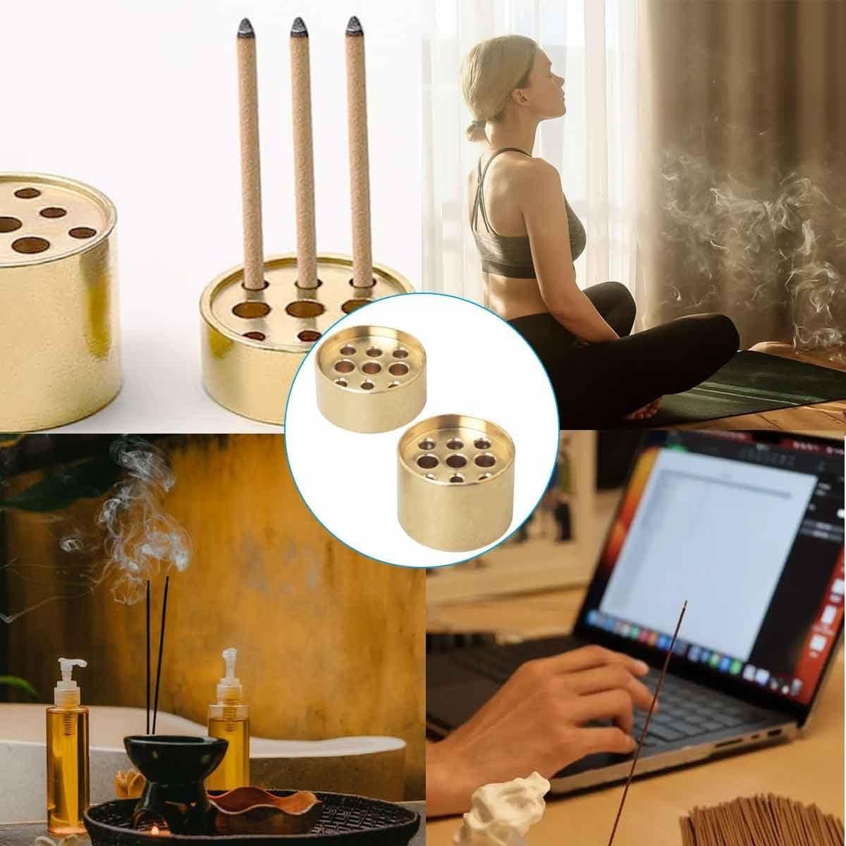 4 Soportes de Incienso Dorados Vintage WHYHKJ - Nueve Agujeros