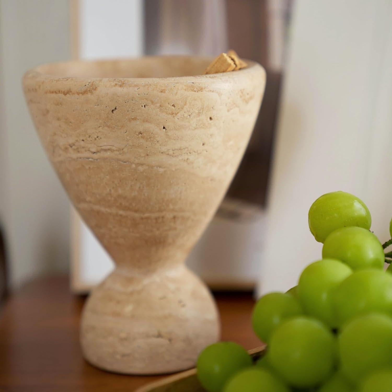 Quemador de Incienso y Jarrón de Travertina Natural Wild Works