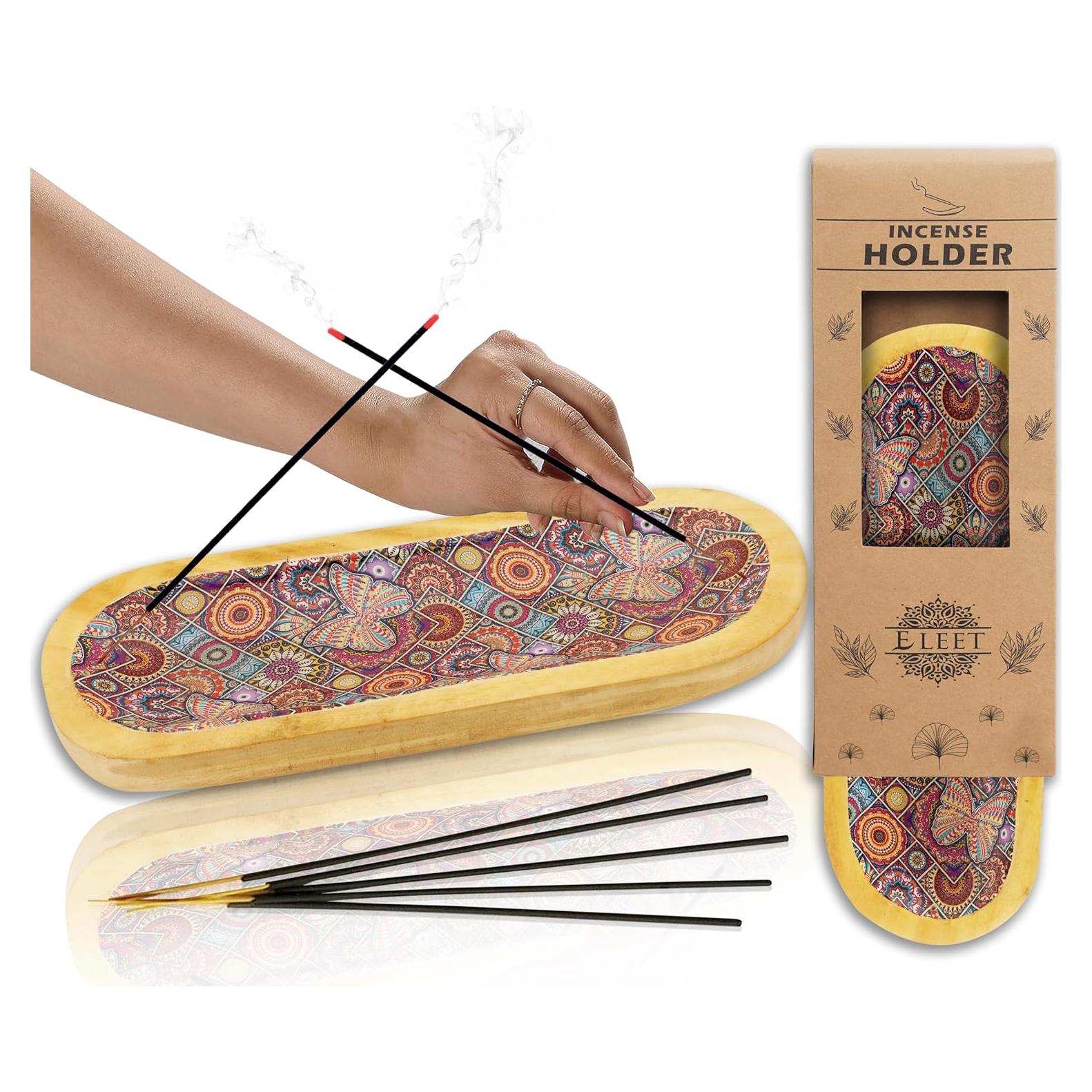 Soporte de Incienso de Madera Eleet 28x10 cm Mariposa Múltiple