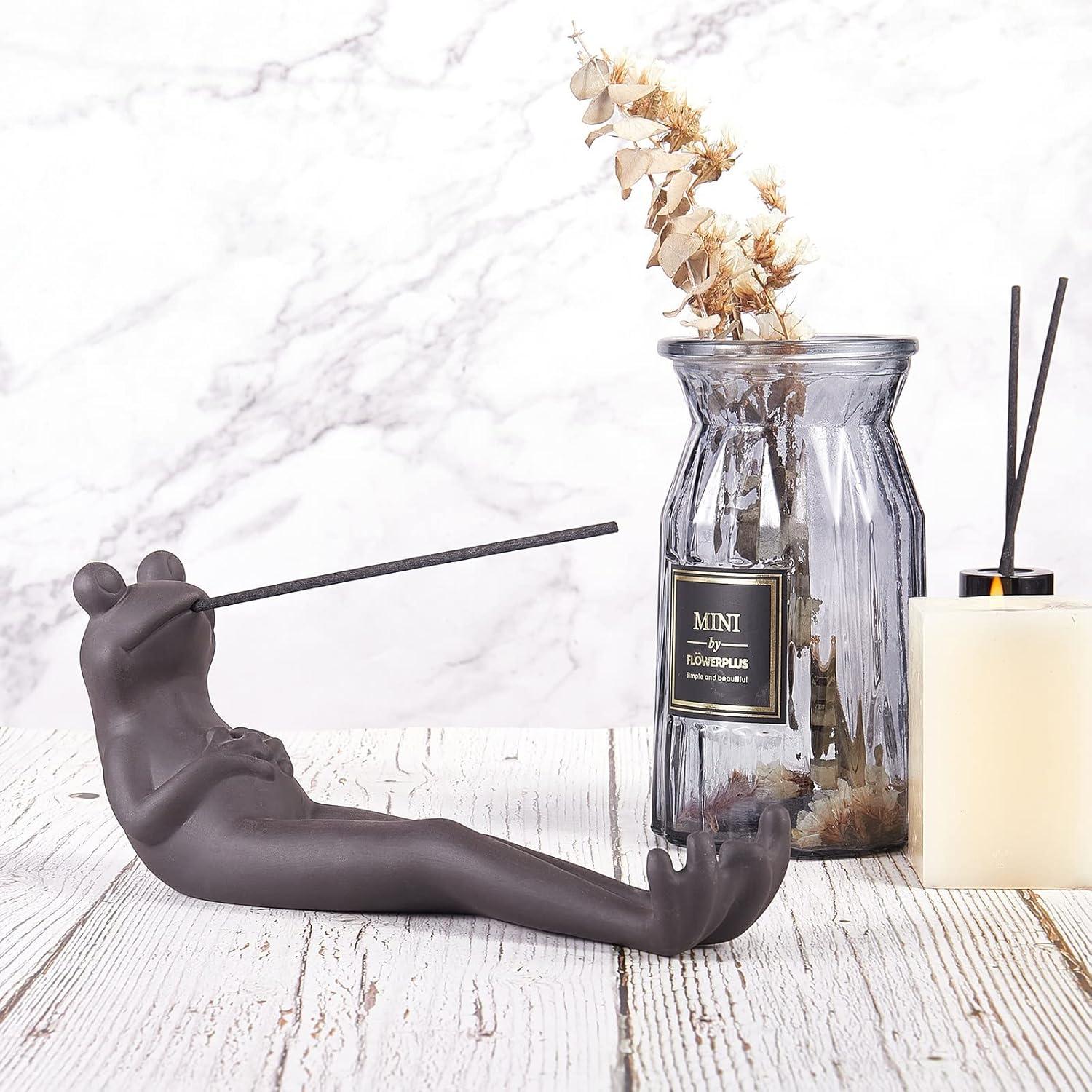 Soporte de Incienso de Rana Cerámica WEWAYSMILE 17.5x10.2cm