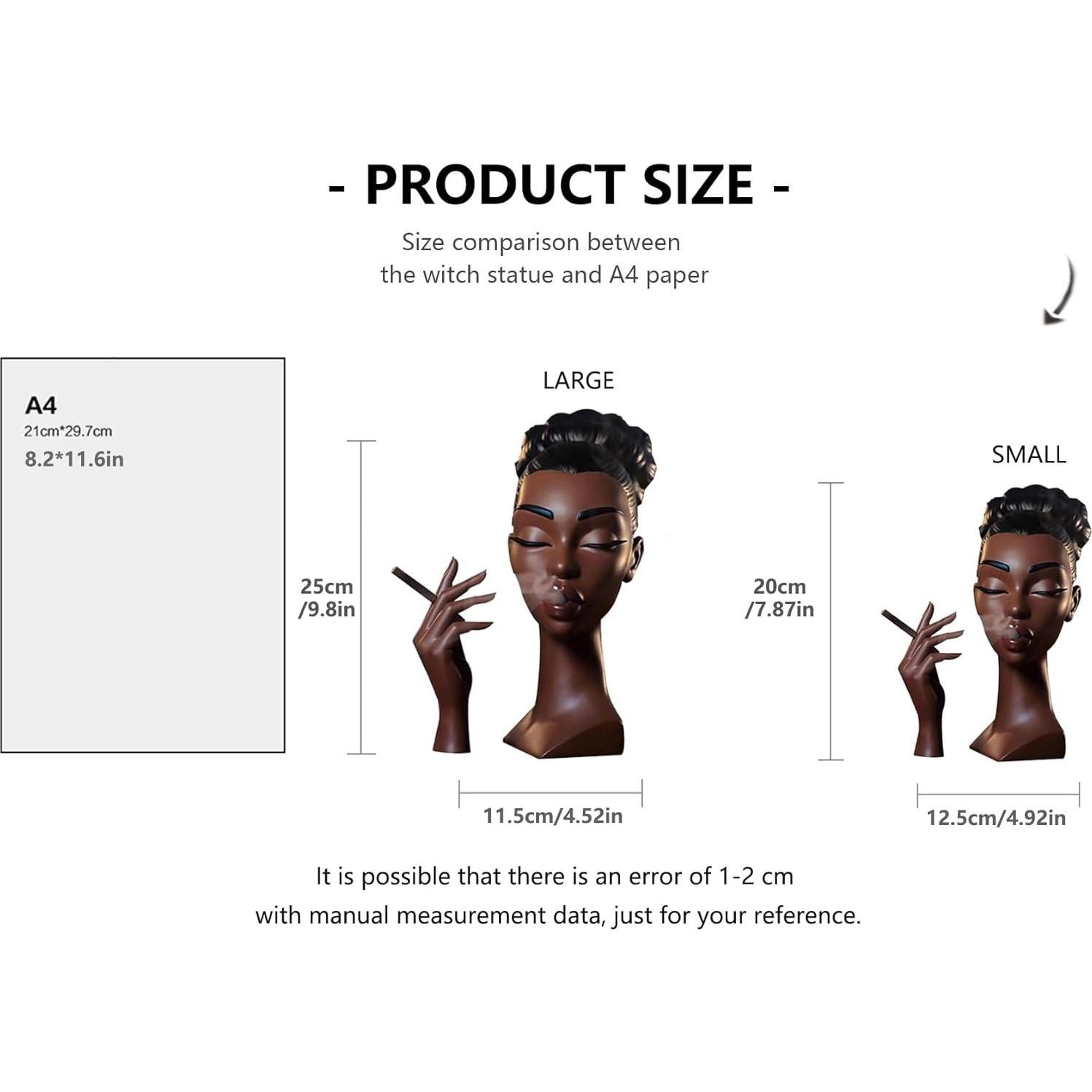 Quemador de Incienso Coyoohouse Mujer Negra 24.9cm Resina