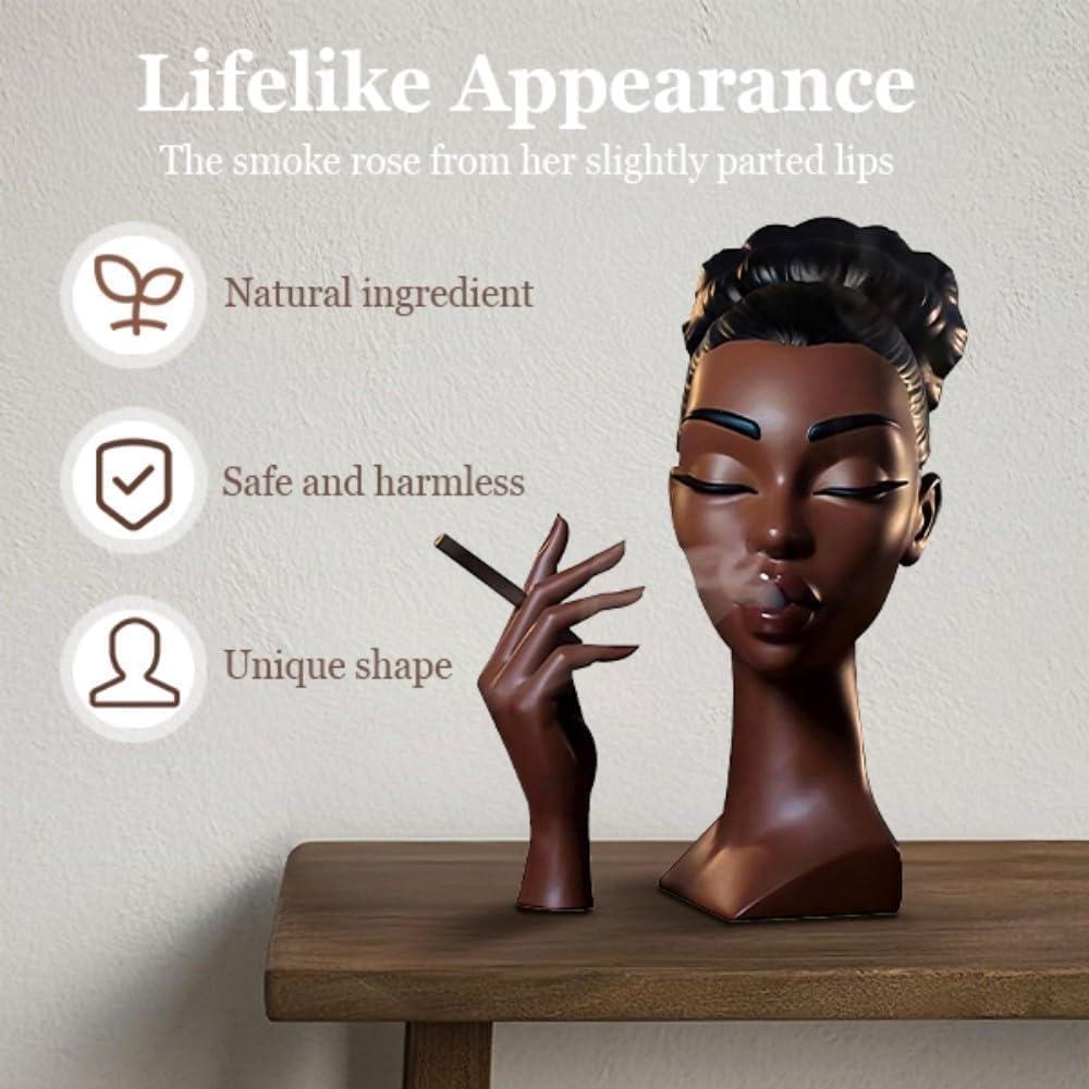 Quemador de Incienso Coyoohouse Mujer Negra 24.9cm Resina