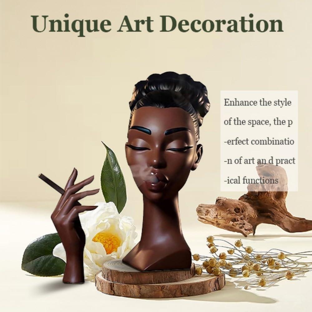 Quemador de Incienso Coyoohouse Mujer Negra 24.9cm Resina