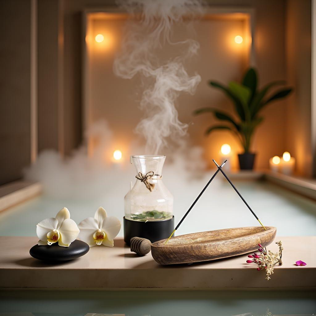 Soporte de Incienso de Madera ZYNTIX 28 cm Estilo Vintage