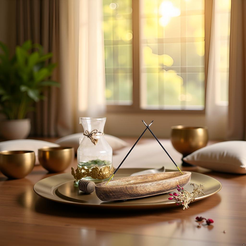 Soporte de Incienso de Madera ZYNTIX 28 cm Estilo Vintage