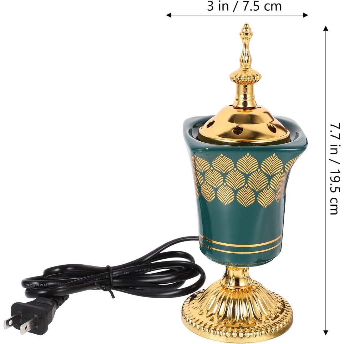 Quemador de Incienso Eléctrico Cabilock Cerámica Verde 19.5cm