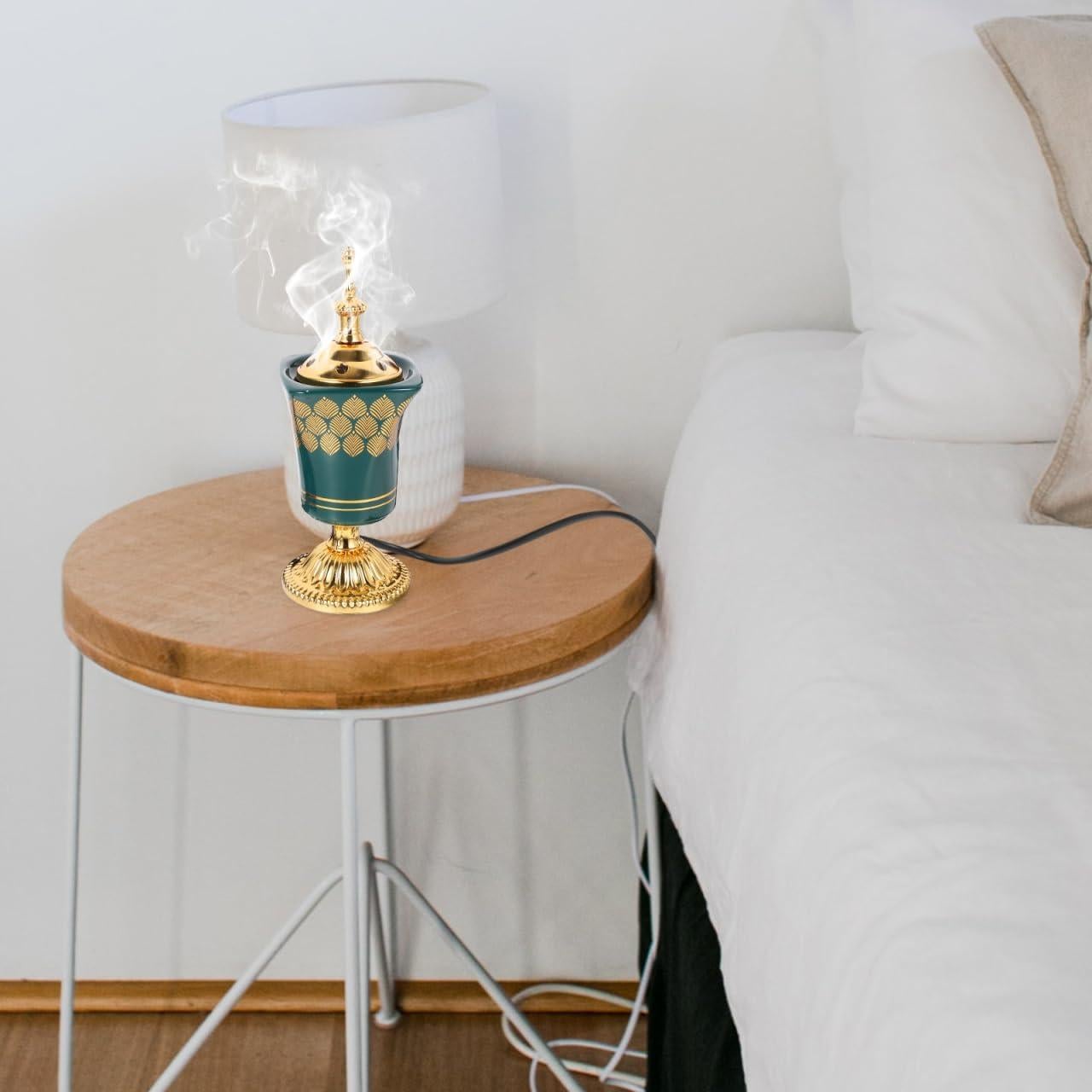 Quemador de Incienso Eléctrico Cabilock Cerámica Verde 19.5cm