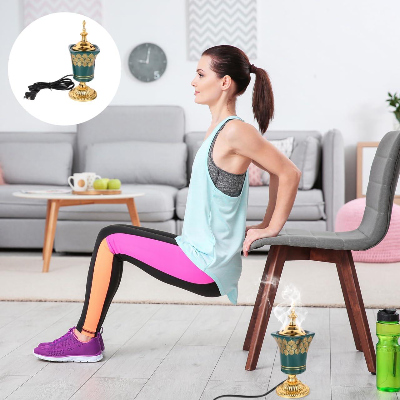 Quemador de Incienso Eléctrico Cabilock Cerámica Verde 19.5cm