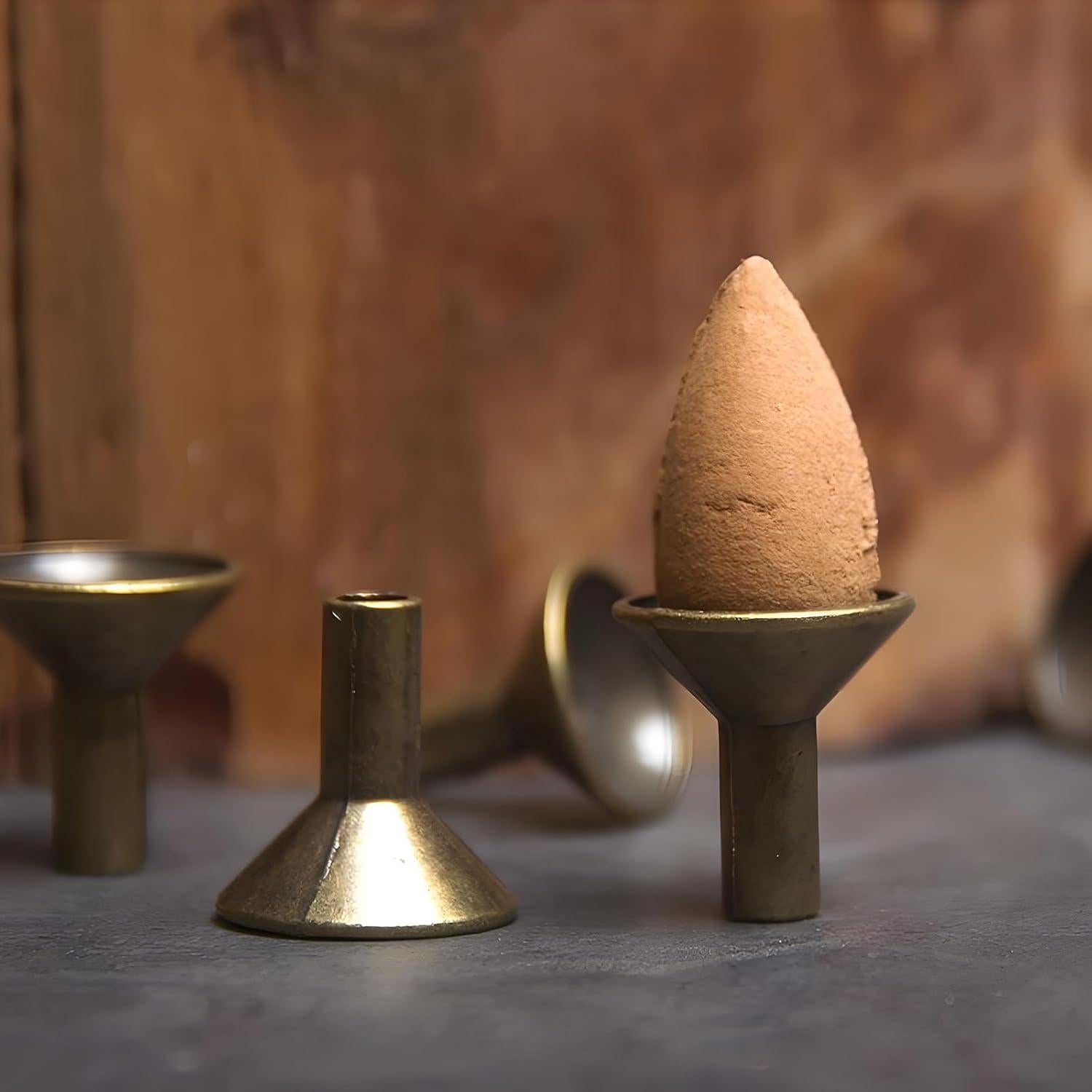 Protector de Base para Quemador de Incienso Zutisay 4 Piezas Metal Dorado