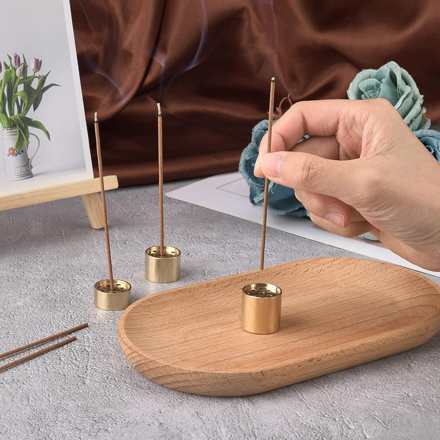 Soporte de Incienso de Latón Dorado AHANDMAKER - 3 Piezas