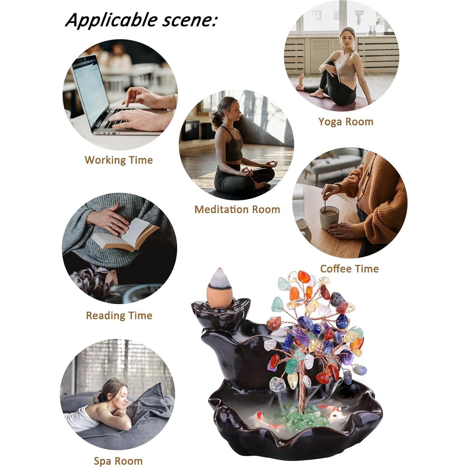 Quemador de Incienso de Flujo Inverso CristalesLágrimas Acuamarina