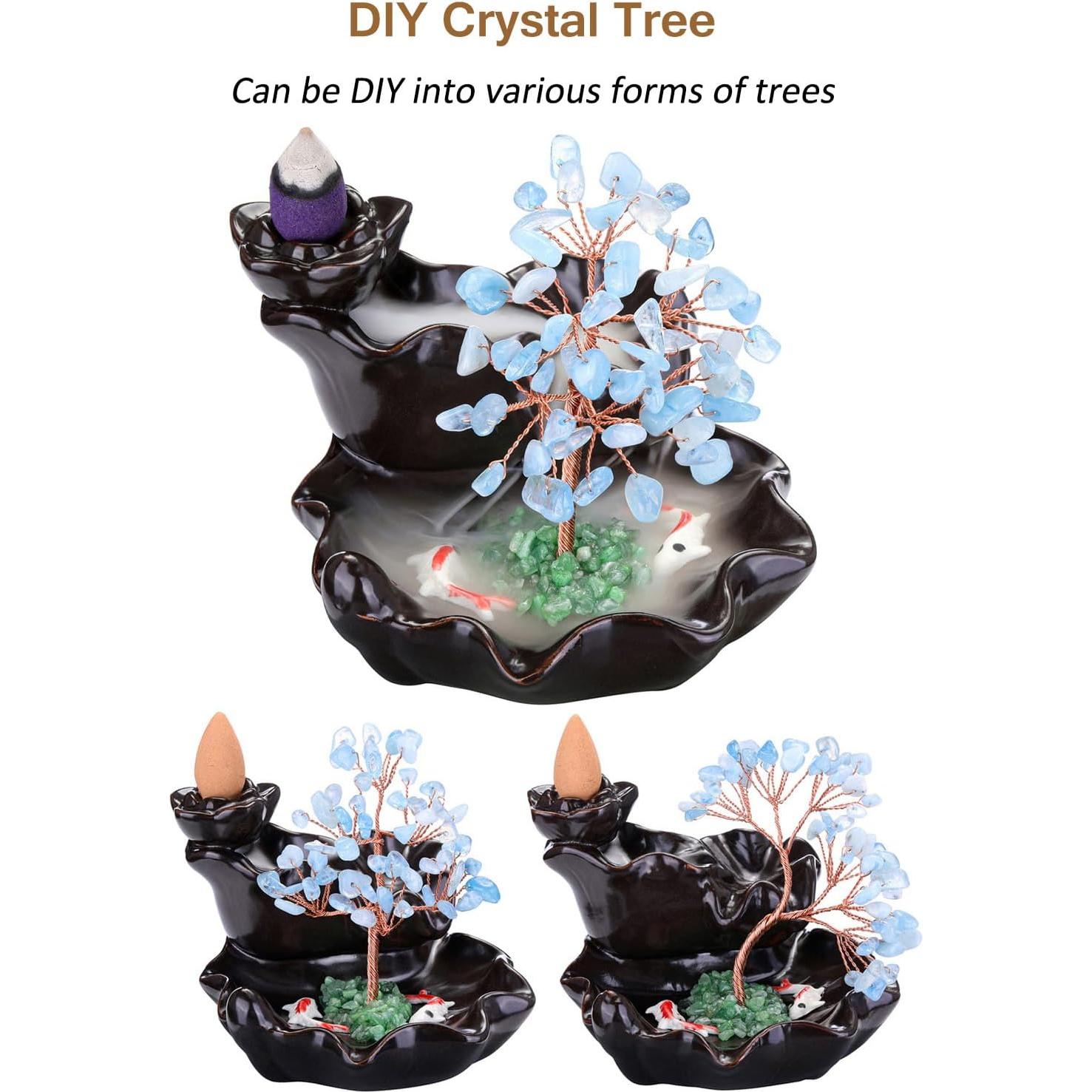 Quemador de Incienso de Flujo Inverso CristalesLágrimas Acuamarina