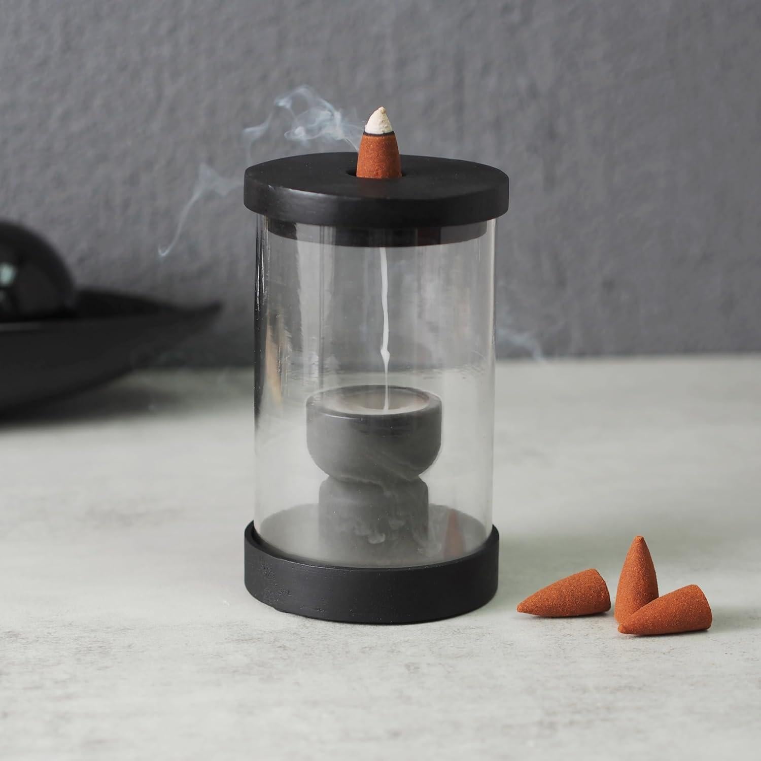 Kit quemador incienso retroceso Hosley madera vidrio 3.5x15.2cm