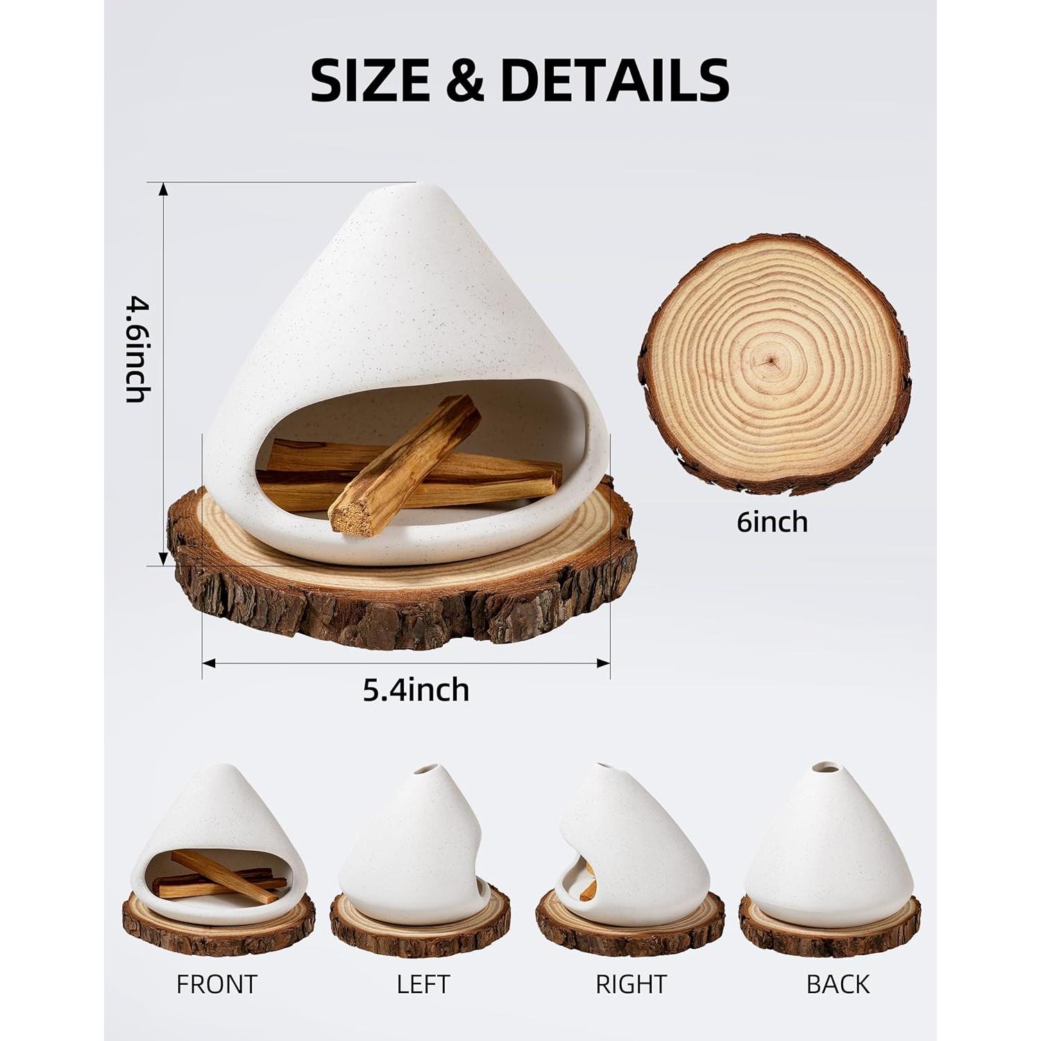 Quemador de Incienso de Cerámica NYEONHRT Blanco 0.64 kg