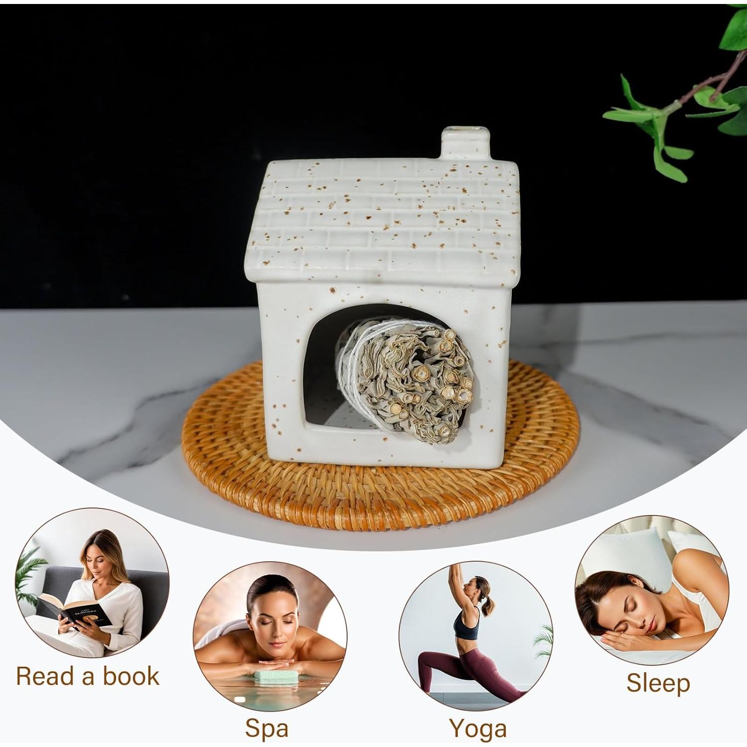 Mini Chimenea de Cerámica MOUGIGI para Palo Santo y Salvia