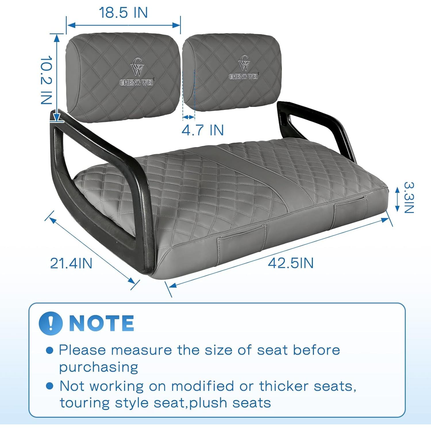 Cubiertas de Asiento Frontal Yamaha G22 G19 G16 G9 G2 - Gris Oscuro