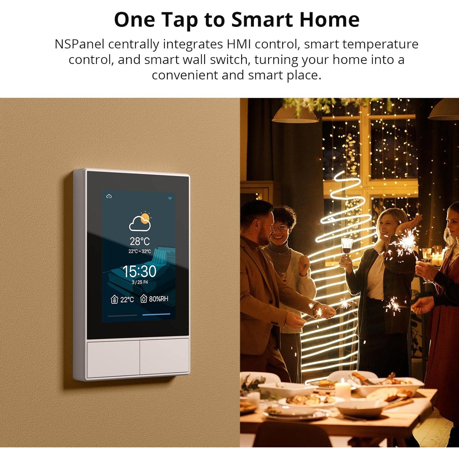 Interruptor Inteligente SONOFF NSPanel, Control Táctil, Blanco