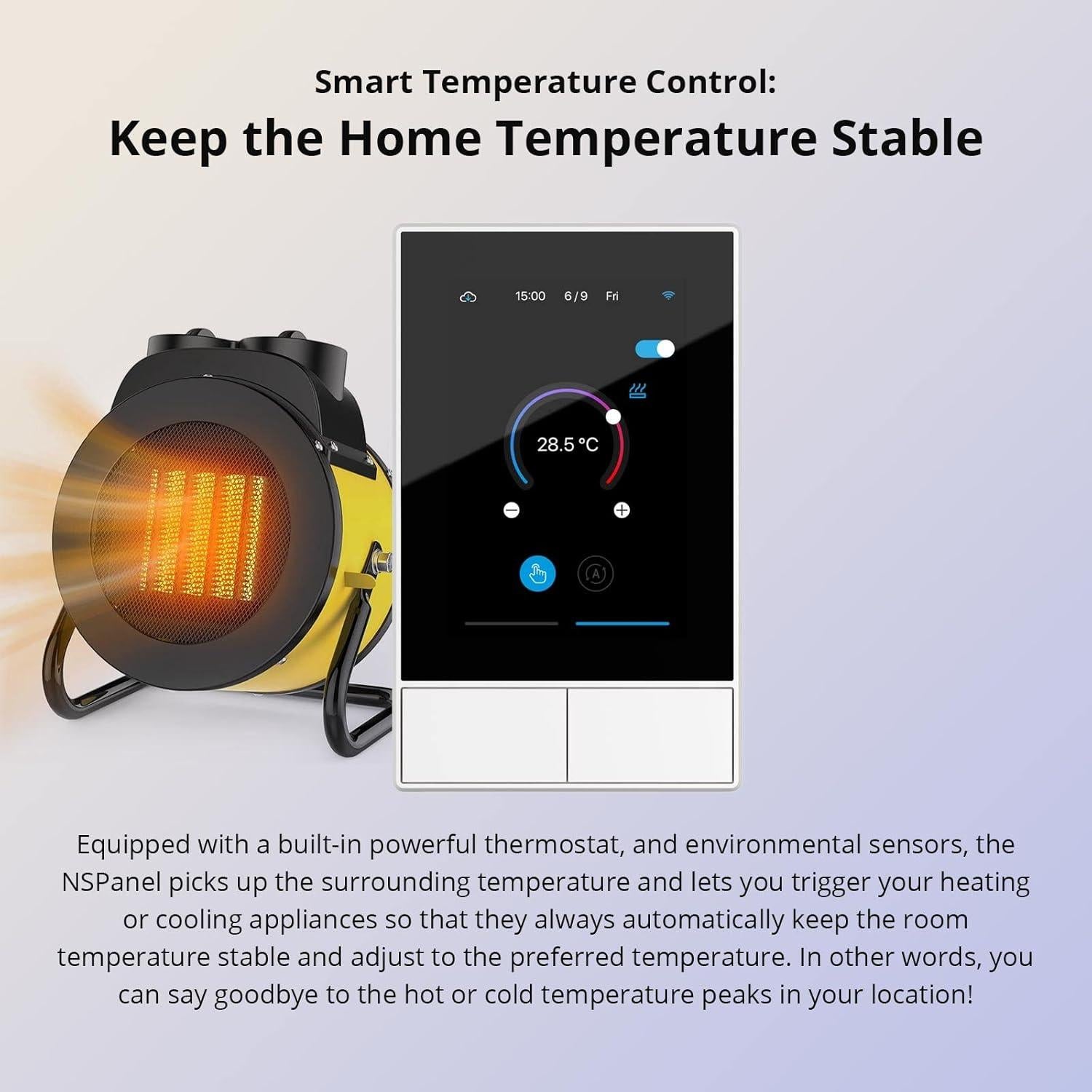 Interruptor Inteligente SONOFF NSPanel, Control Táctil, Blanco
