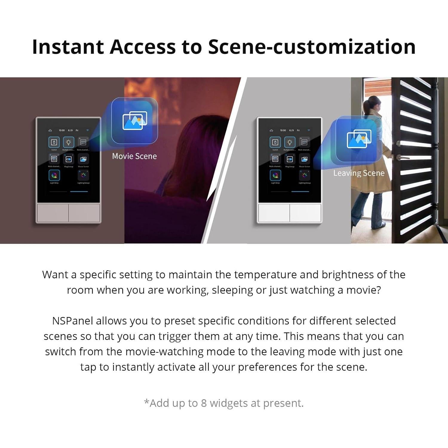 Interruptor Inteligente SONOFF NSPanel, Control Táctil, Blanco