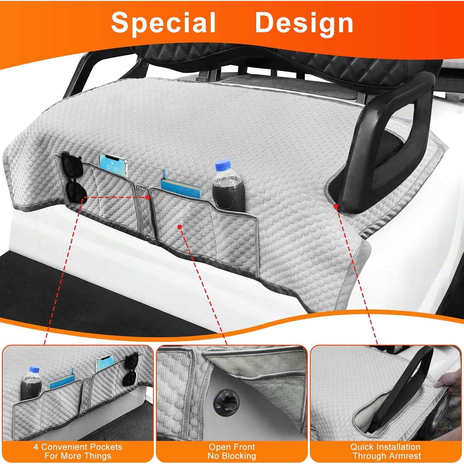 Manta para Asiento de Carrito de Golf RIZINKART Gris 137.7x85.7cm