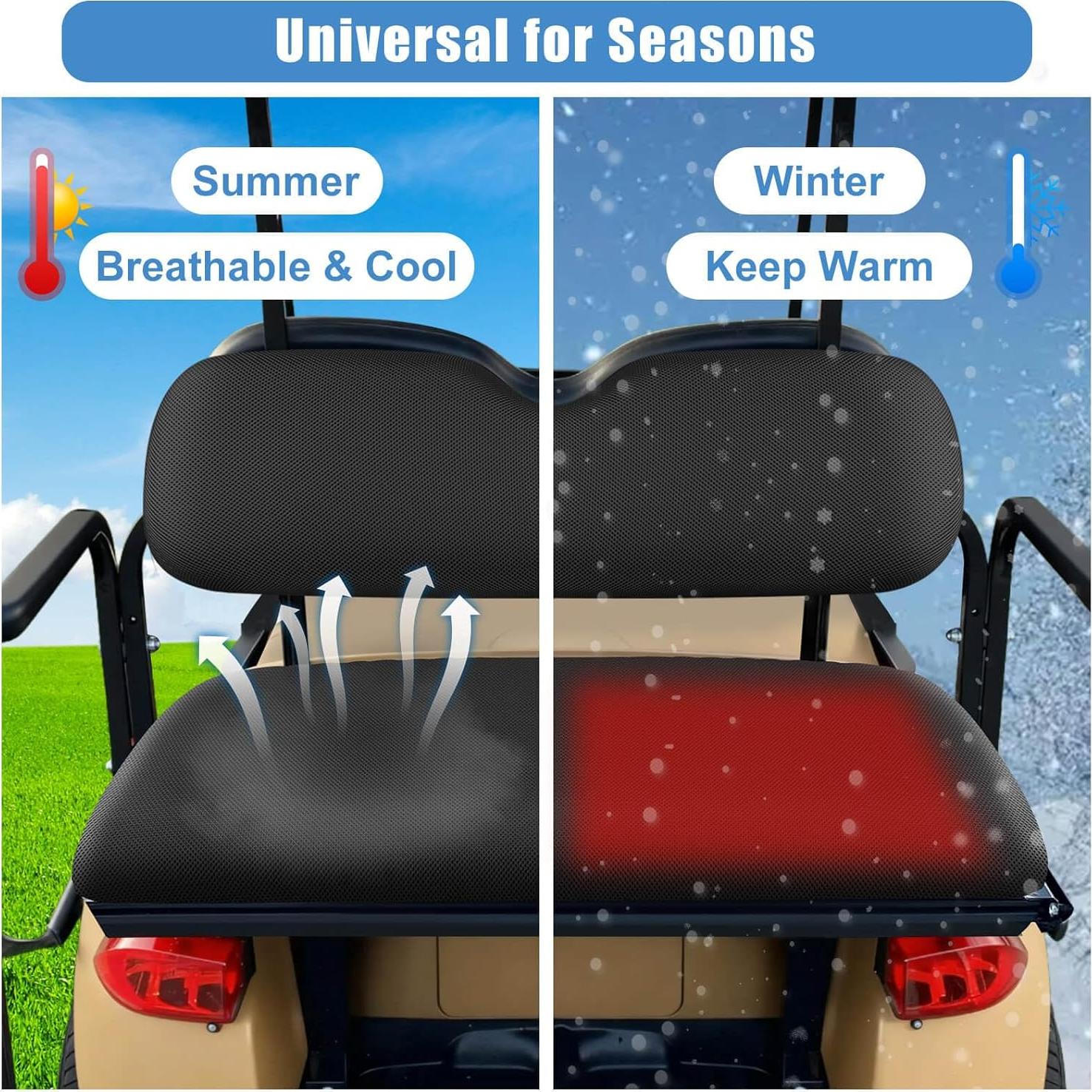 Funda de Asiento Trasero para Carro de Golf MOSNAI 638 Negra