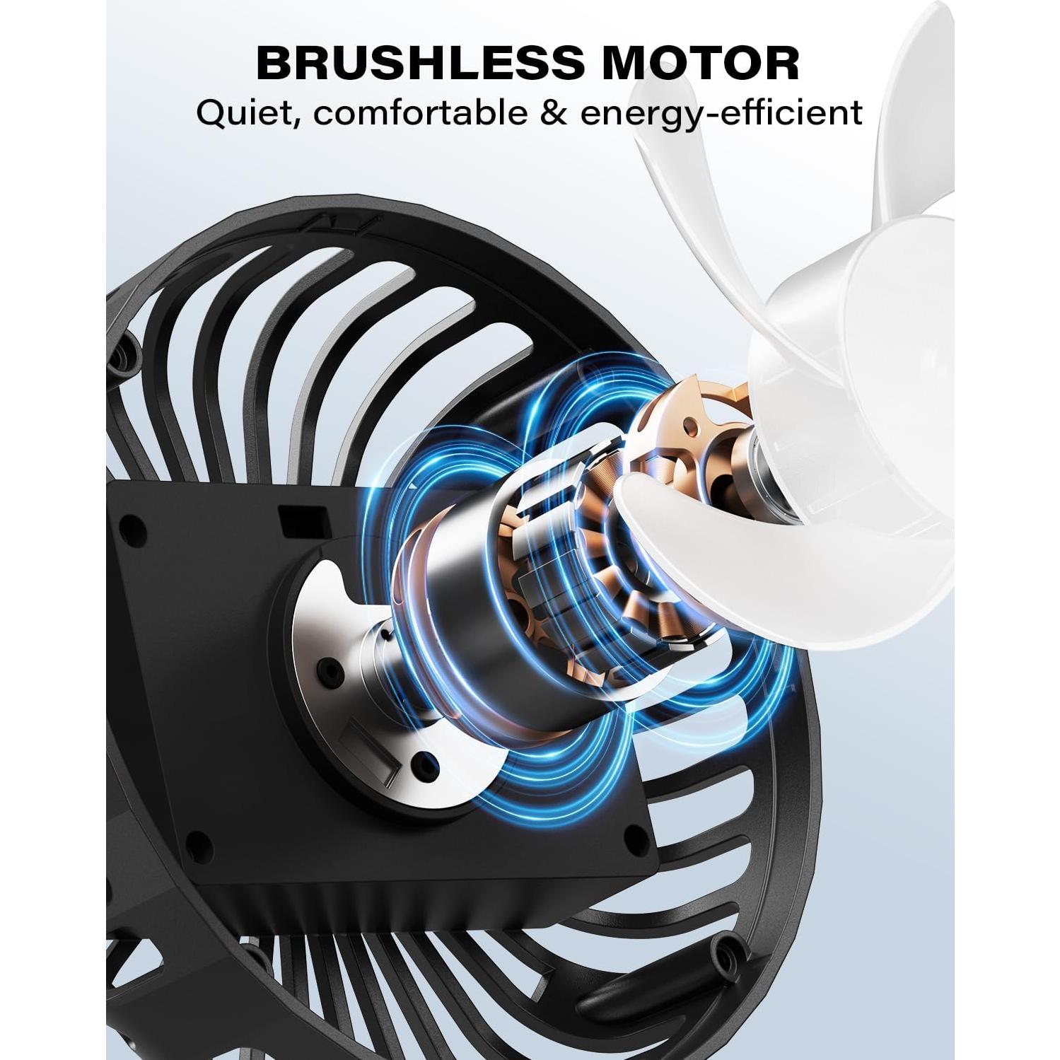 Ventilador Recargable A2C para Carro de Golf 4000mAh 3 Velocidades