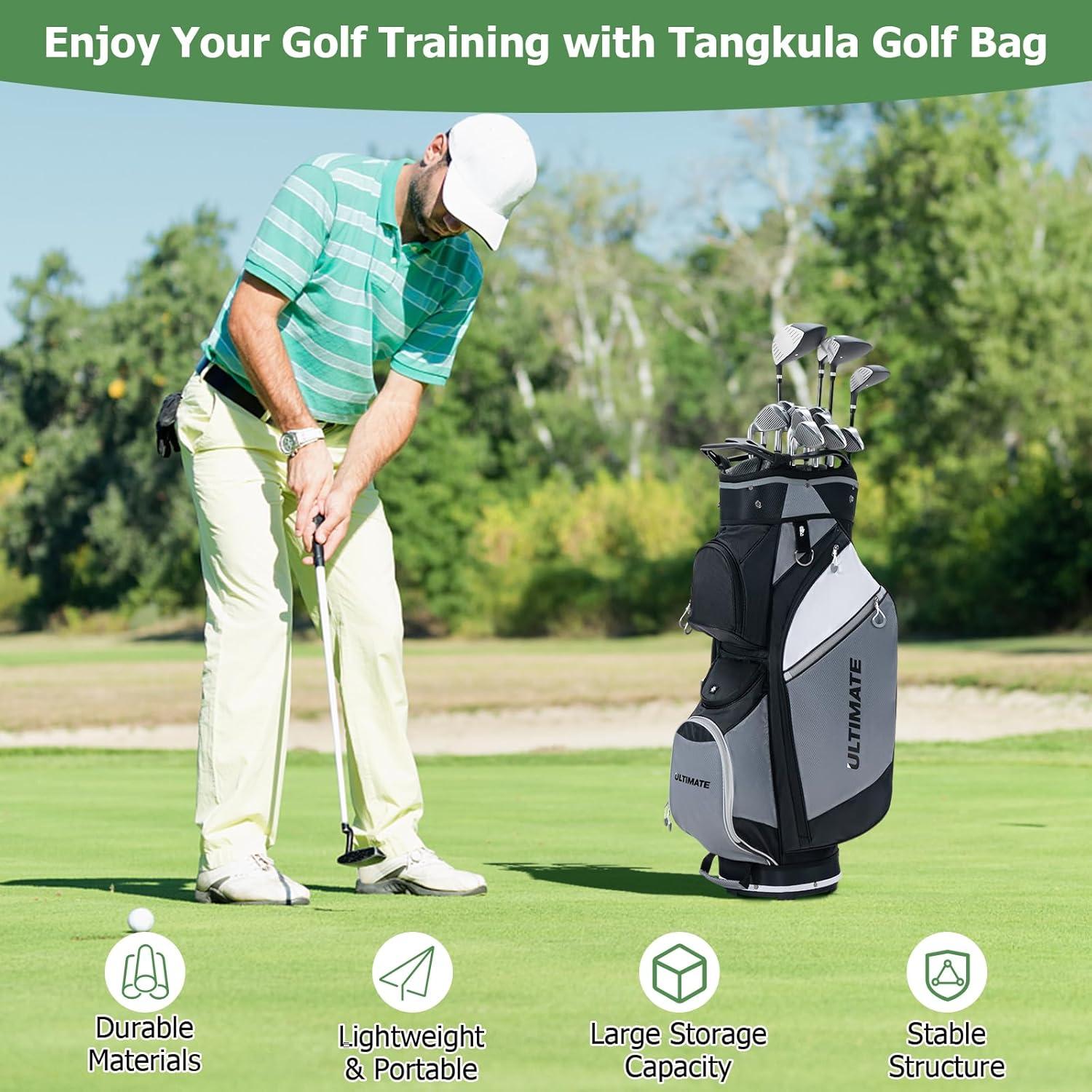 Bolsa de Carro de Golf Tangkula 14 Divisores Nylon Negra