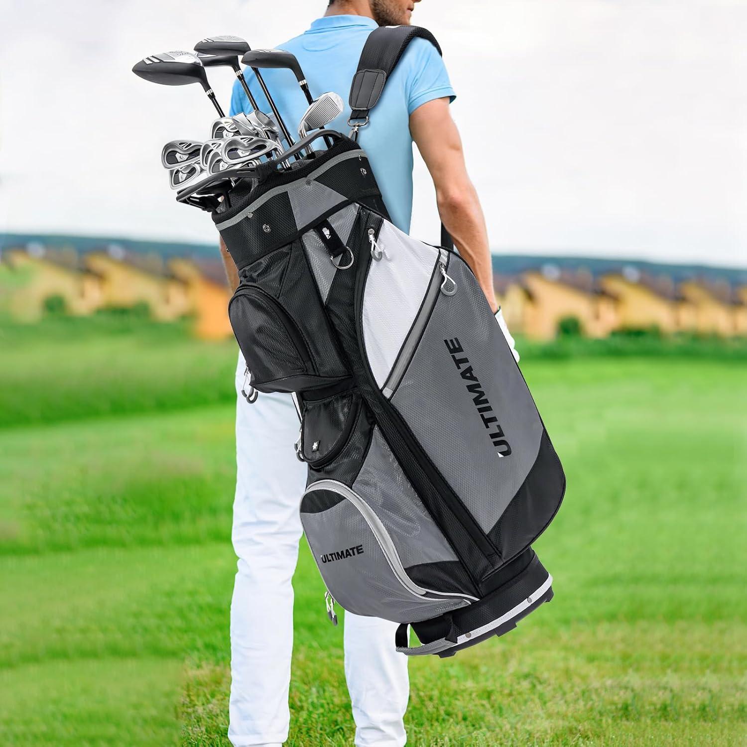 Bolsa de Carro de Golf Tangkula 14 Divisores Nylon Negra