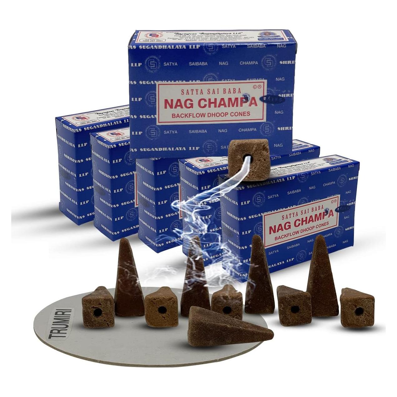 Conos de Incienso Nag Champa TRUMIRI - 60 Unidades Aromáticas