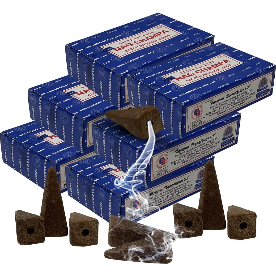 Conos de Incienso Nag Champa TRUMIRI - 60 Unidades Aromáticas