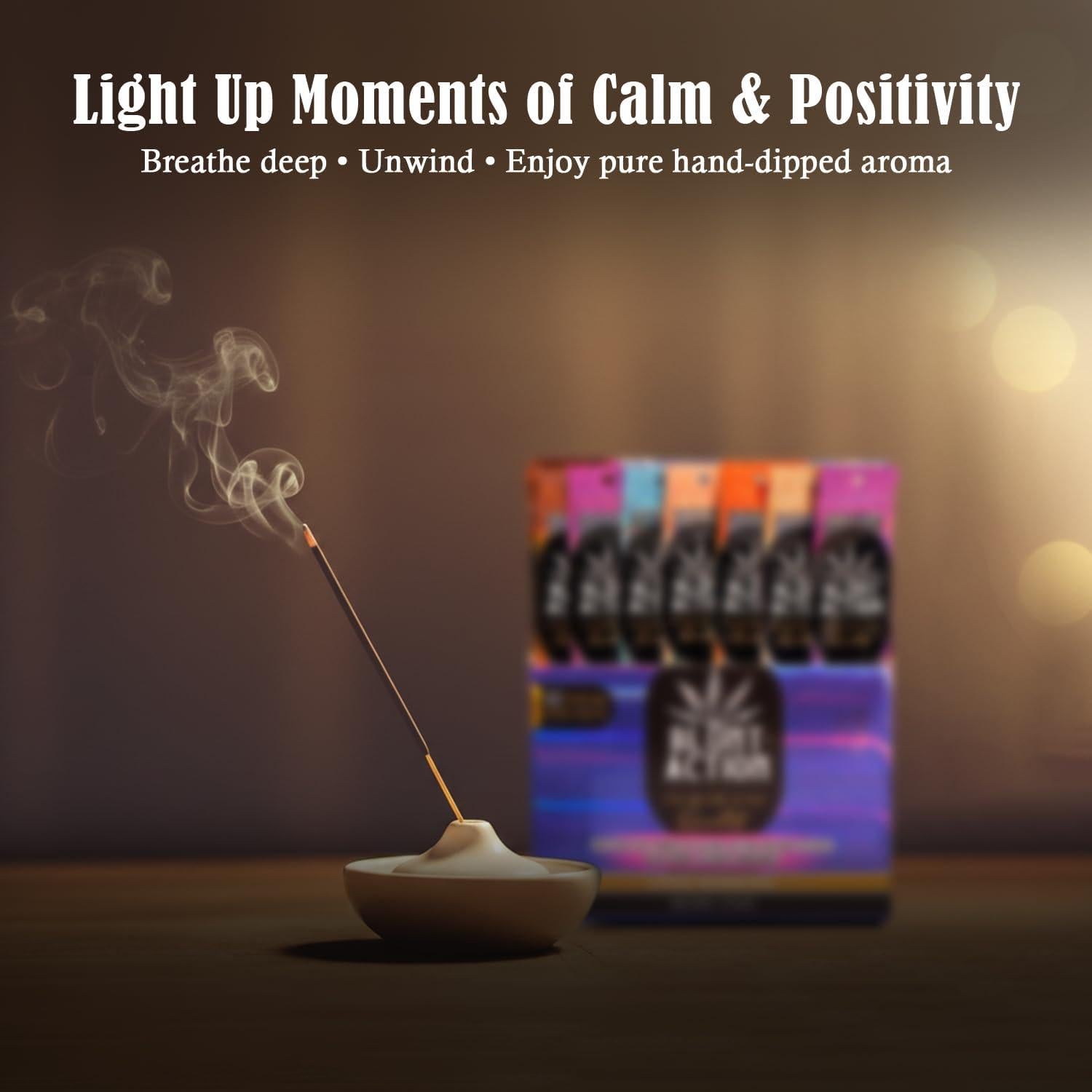 Varitas de Incienso Tulasi Blunt Action - 144 Piezas, Aromaterapia