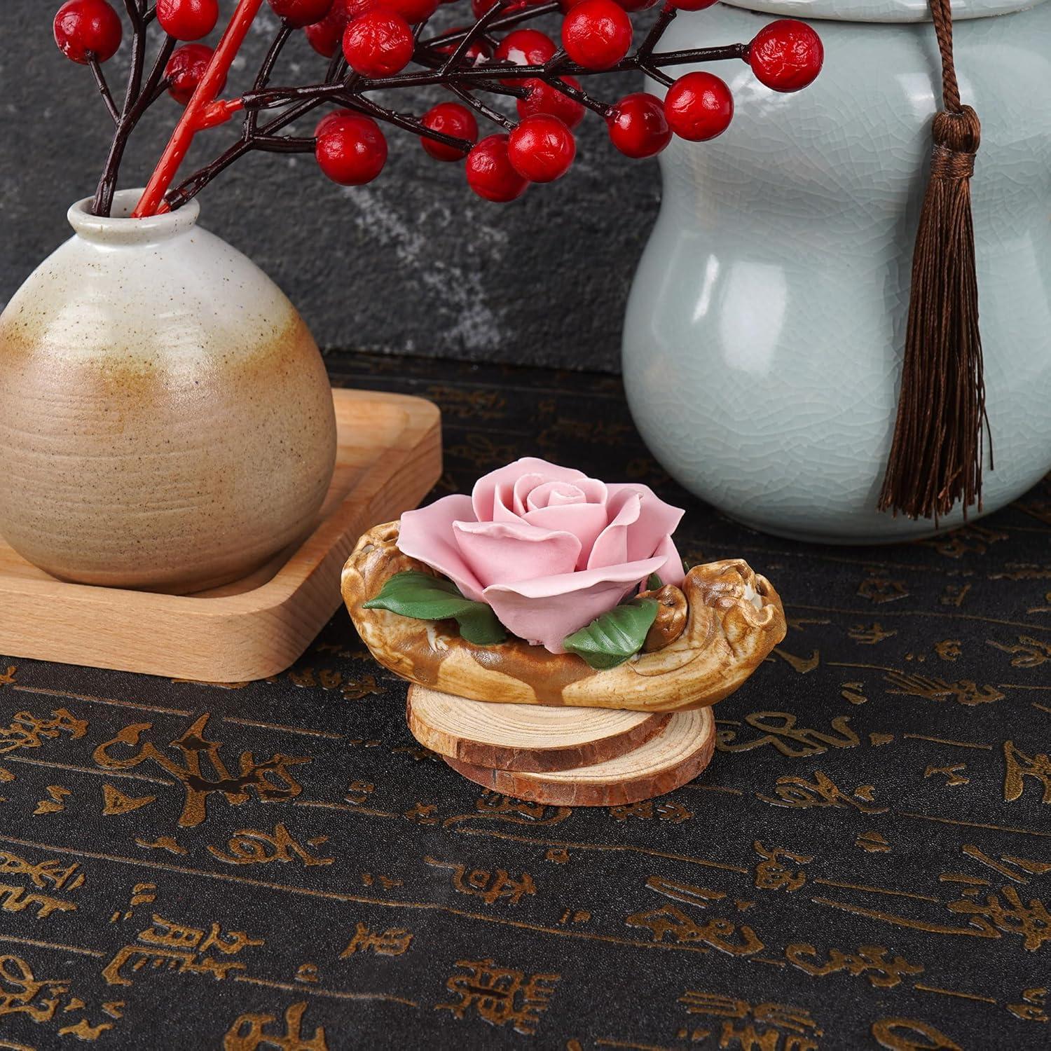 Soporte de Incienso de Cerámica Rosa JANKOW Hecho a Mano