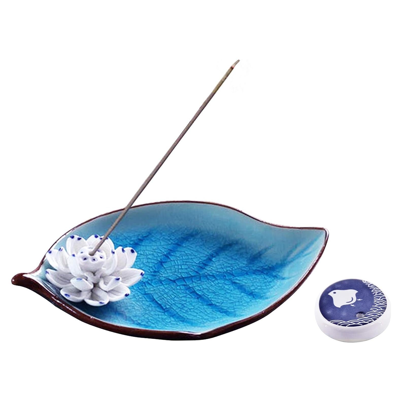 Soporte para Incienso Cerámico TIETHEKNOT Loto Azul