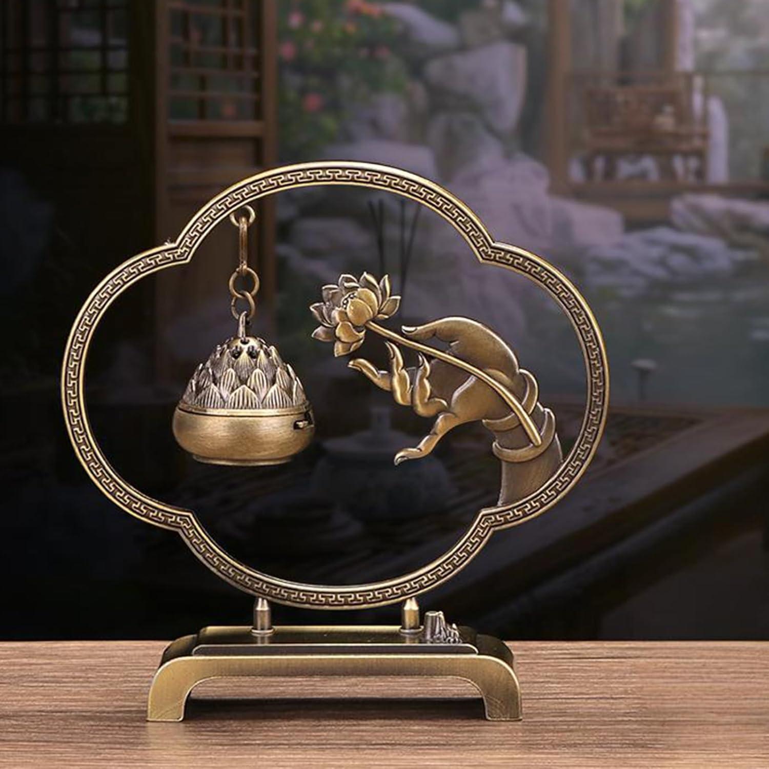 Soporte de Incienso Colgante Loto Clásico Cavimort 14x4.5 cm