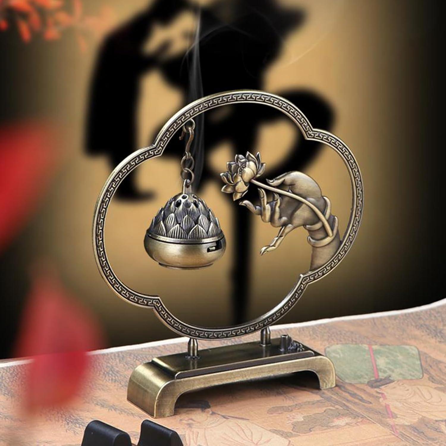 Soporte de Incienso Colgante Loto Clásico Cavimort 14x4.5 cm