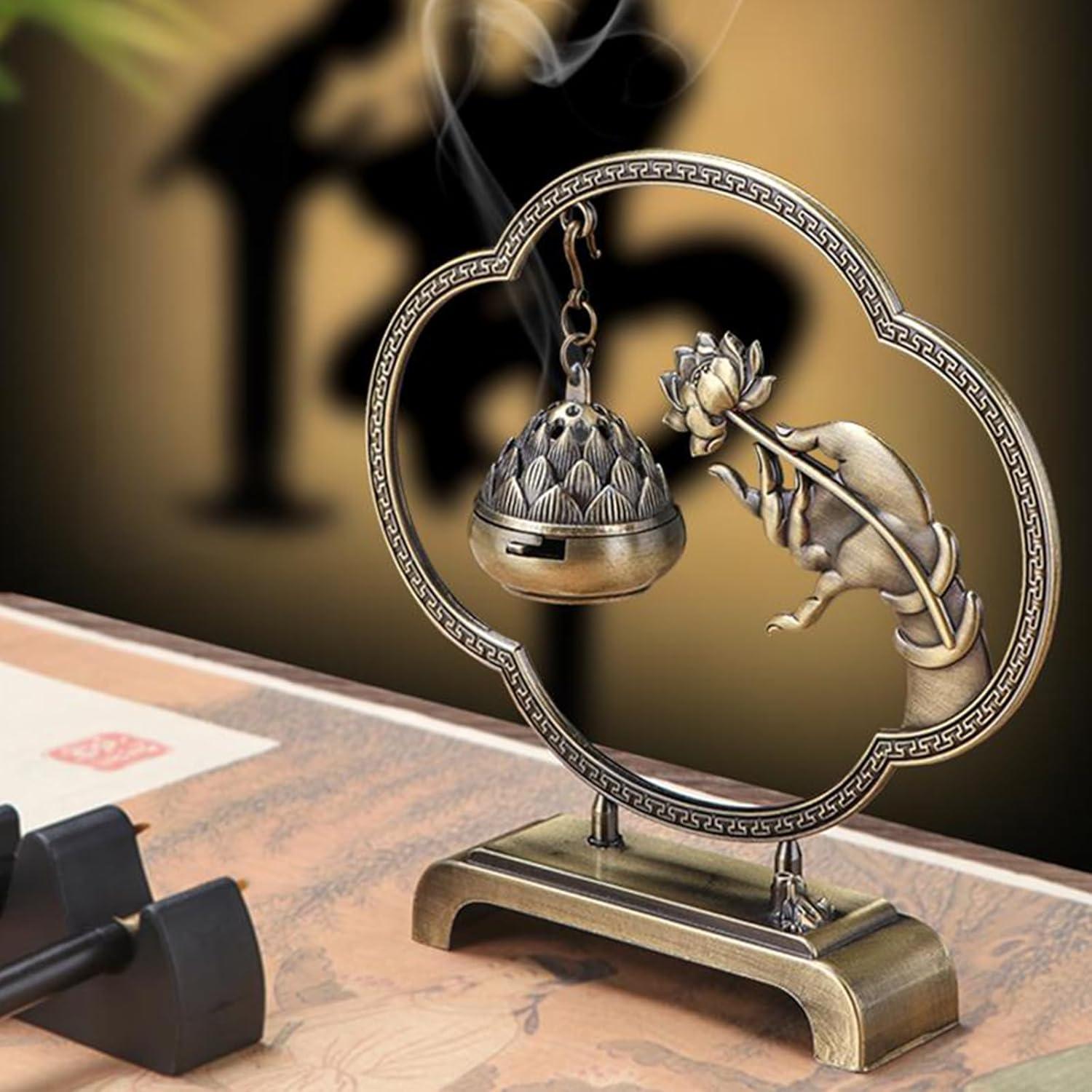 Soporte de Incienso Colgante Loto Clásico Cavimort 14x4.5 cm