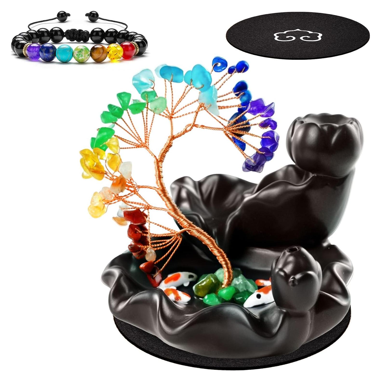 Quemador de Incienso de Retroceso Elifinds Loto Cerámica 11x11cm