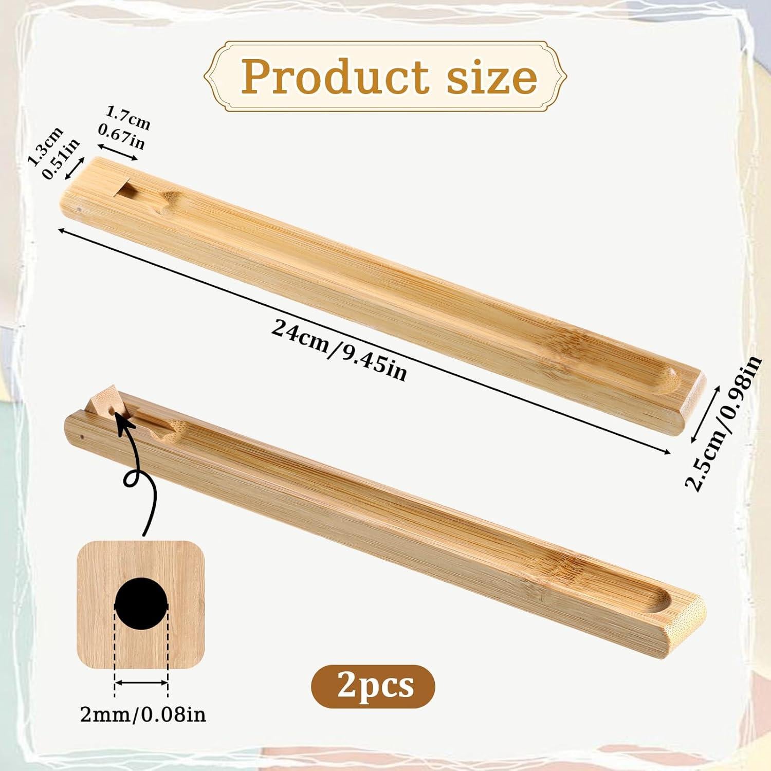 Soporte de Incienso de Bambú Ajustable EupHHonycs - 2 Piezas