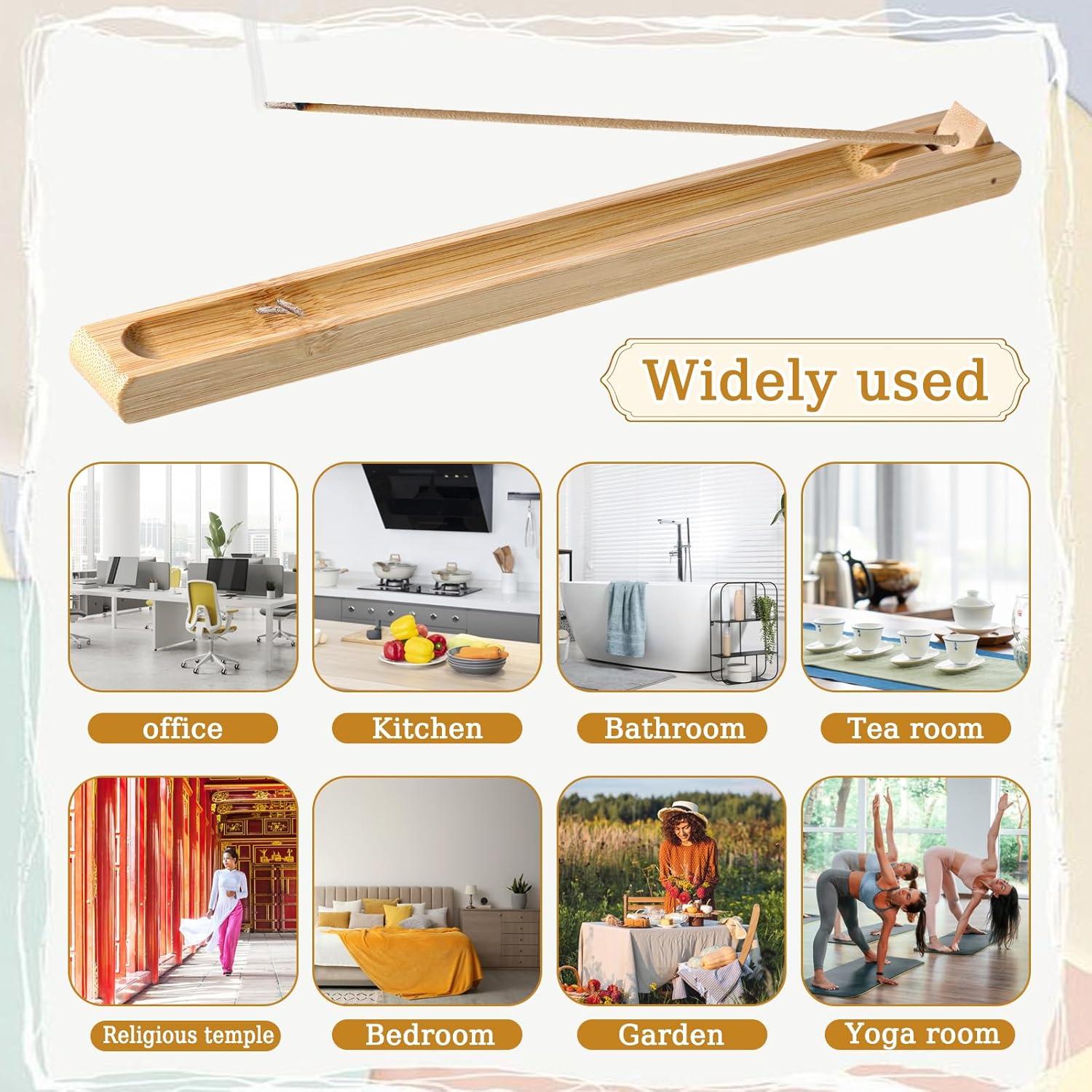 Soporte de Incienso de Bambú Ajustable EupHHonycs - 2 Piezas