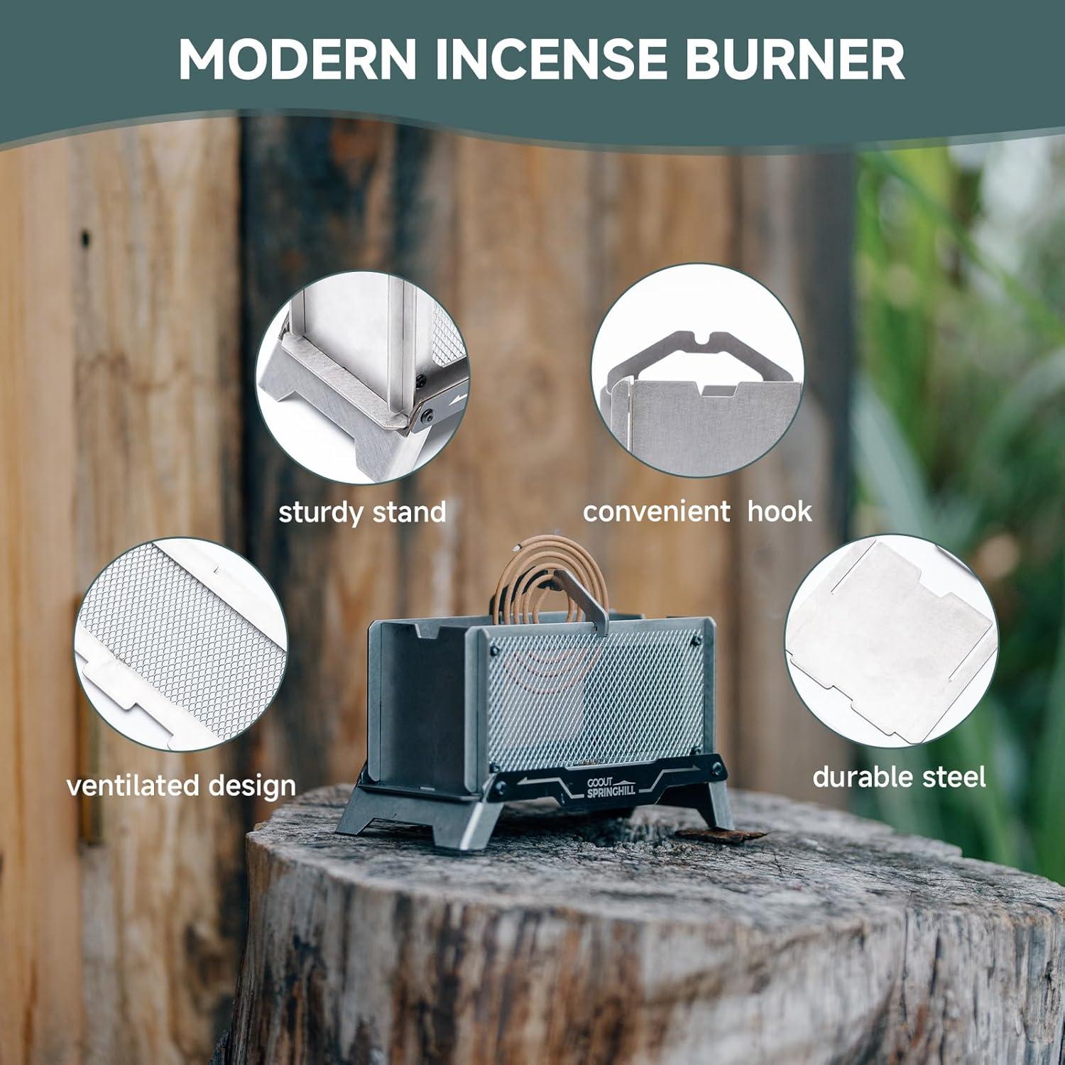 Soporte de Incienso GOOUT SPRINGHILL Portátil Plegable Plata