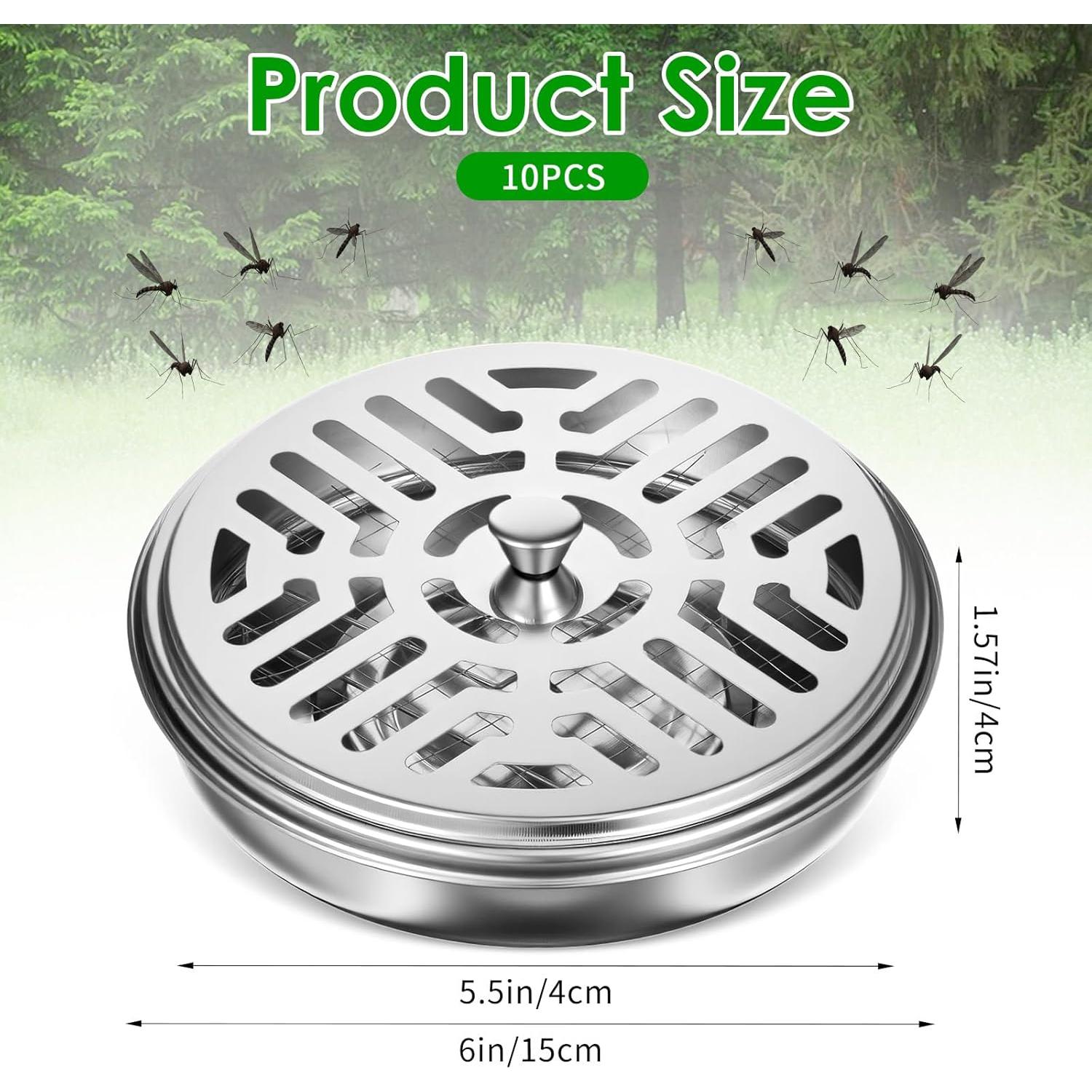 Juego de 10 Soportes de Incienso de Metal AojSup Plata 15cm