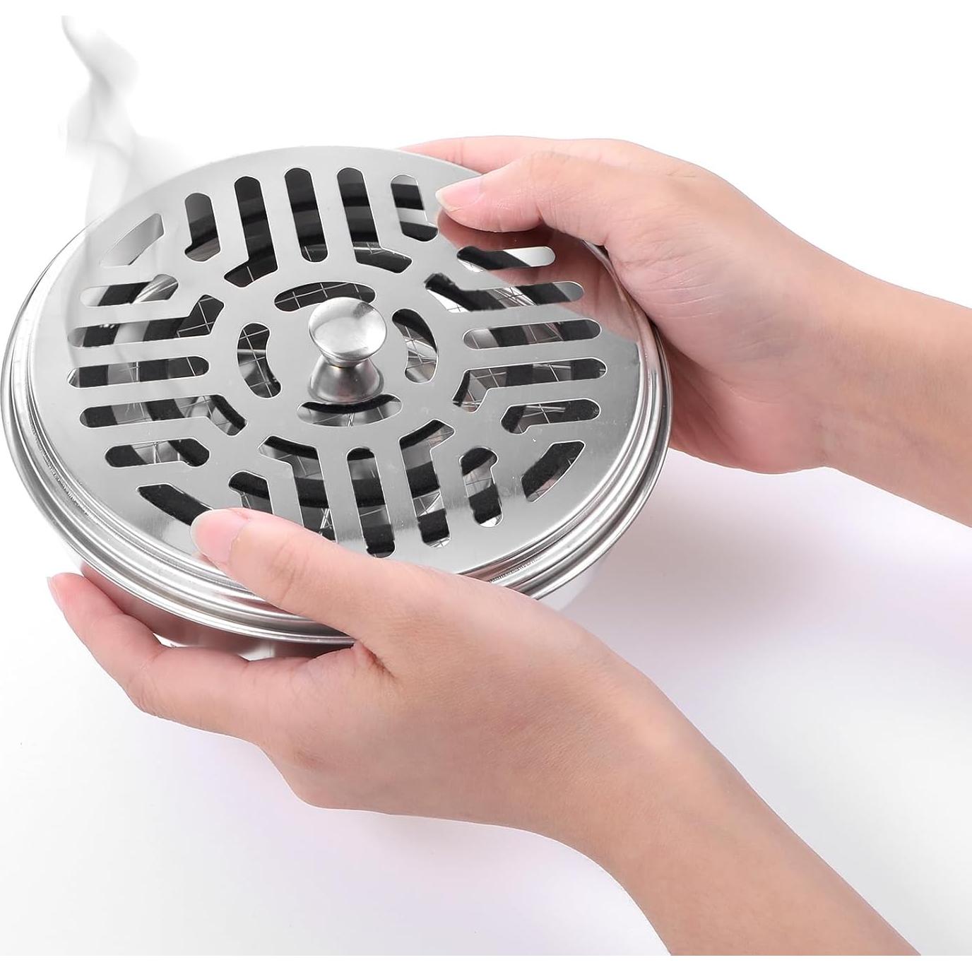 Juego de 10 Soportes de Incienso de Metal AojSup Plata 15cm