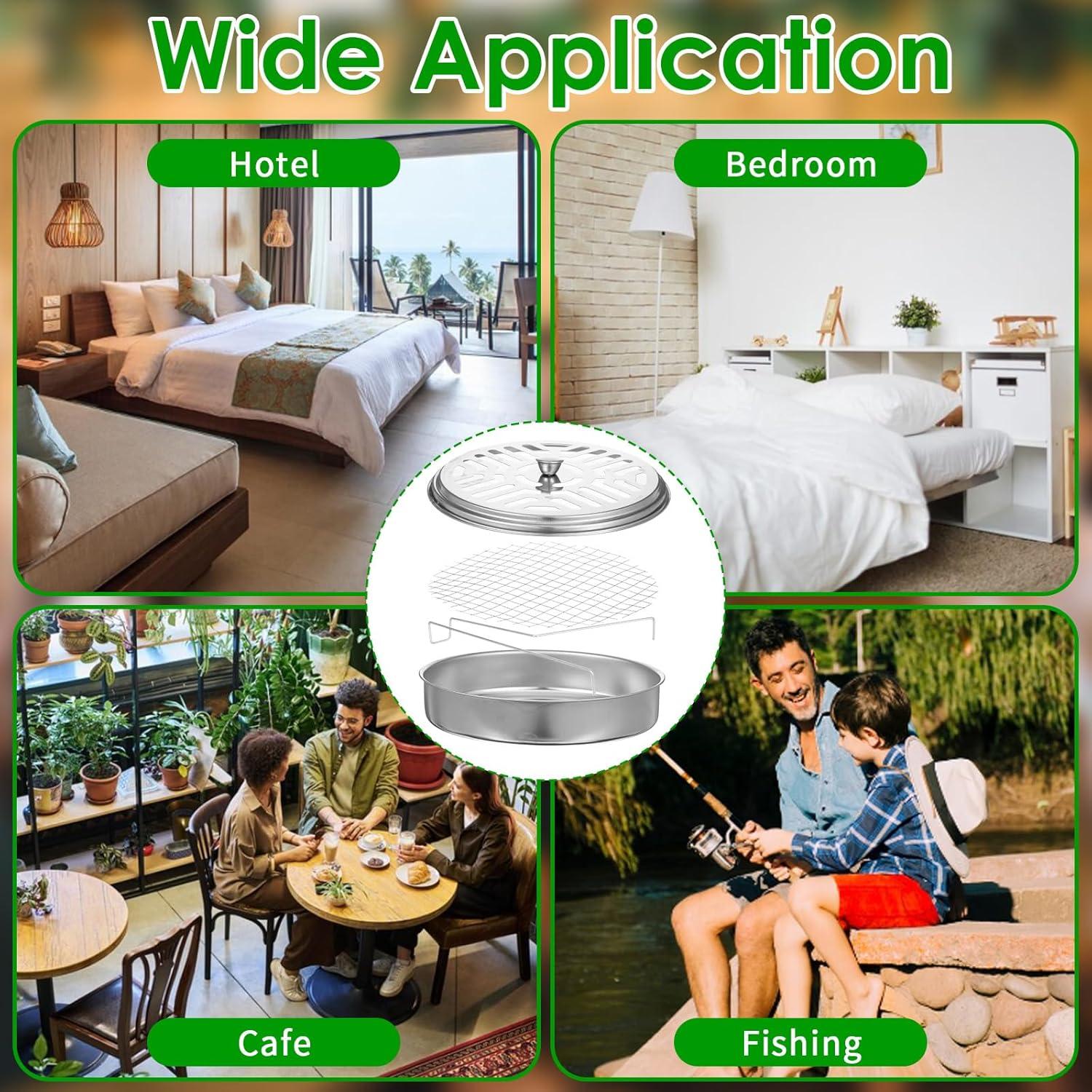 Juego de 10 Soportes de Incienso de Metal AojSup Plata 15cm